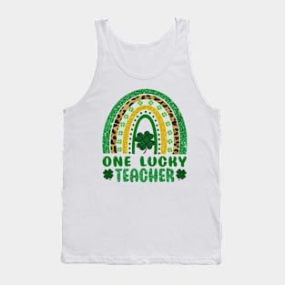 One Lucky Teacher Rainbow St Patricks Day Tank Top